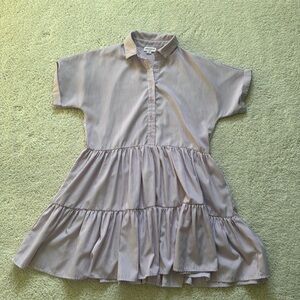 Urban Threads Striped Button Down Flare Dress